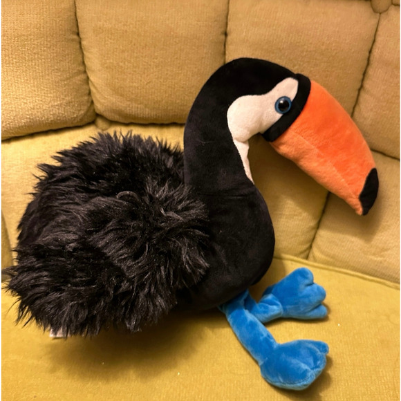 Scentsy Buddy Toucan Plush Stuffed Animal Black Orange Beak Blue Feet Retired - Picture 2 of 16